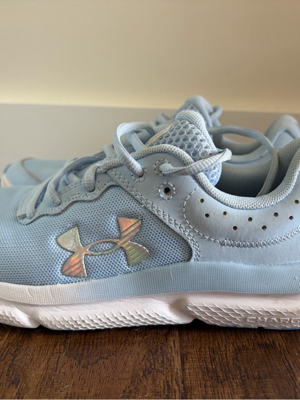 Under Armour Kids' Light Blue Sneakers with Iridescent Logo